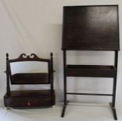 19th century mahogany toilet mirror & easel / book stand