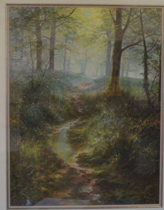 2 framed limited edition prints with indistinct signatures depicting forest scene & snow scene - Image 3 of 3