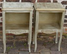 Pair of painted bedside cabinets