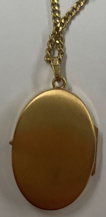 9ct gold locket, chain and bale marked 9ct, total weight 6.2g - Image 3 of 3