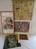 Collection of prints - includes Picasso 'Weeping Woman', Frank Stella 'Hyena Stomp', framed Edward