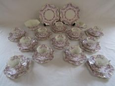 The Foley China Wileman (1894-1910) tea set lilac flower design Rd 272764 includes cake plates, slop