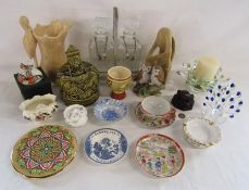 Collection of items to include Sylvac stork jug, Sadler Oriental figure lidded pot, decanter set,