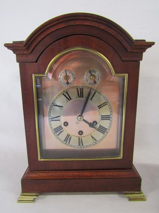 Bracket clock with Philip Haas and Sohne workings approx. 36cm x 26cm x 18cm -  missing key - also - Image 2 of 7