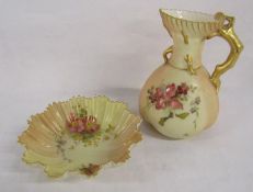 Royal Worcester hand painted blush ivory jug  reg no. 167140 - 1507 -  very slight chips to edge and