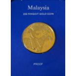 Malaysia 200 Ringgit gold proof coin 1977 to commemorate the ninth South East Asia Games, minted