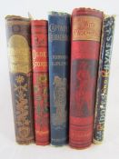 5 books - The Life and Adventures of Robinson Crusoe inscribed Mary L Bennett 1893 - Olden Stories W