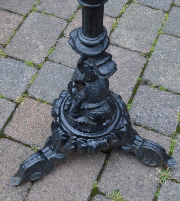 Pair of large cast iron plant stands (formerly the base of high level pub tables) - Image 2 of 2