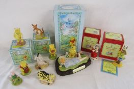 Collection of Royal Doulton Winnie the Pooh includes Piglet Picking the Violets, Tigger signs the