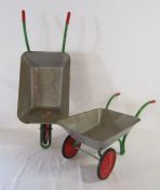 Sunbeam Toy 'A Raleigh Product' children's wheelbarrows- one single wheeled and one double wheeled