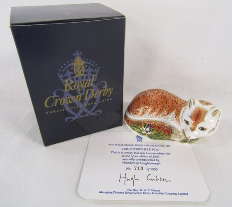 Royal Crown Derby paperweight Leicestershire fox - limited edition 713/1500