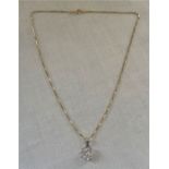 9ct gold necklace with pendant - approx. 44.5cm and 9ct gold chain approx. 40cm - total weight