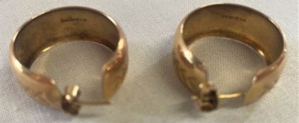 9ct gold hoop earrings, 5.47g