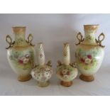 Pair of Royal Devon 2 handled vases X543 approx. 38cm tall and similar Royal Devon and Crown Devon