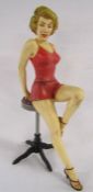 Jun Asilo CW 97 composition Marilyn Monroe figure sitting on a café stool - approx. 67cm tall (