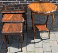 Edwardian mahogany occasional table and nest of 3 tables