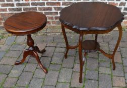Edwardian occasional table & a pedestal table both in mahogany