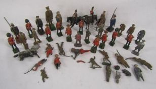 Collection of lead soldiers some marked J.Hill