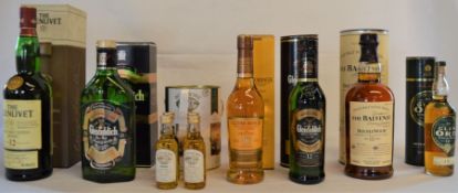 Glen Ord 12-year-old Highland Malt Whisky 20cl with tube, The Glenlivet Single Malt Scotch Whisky 12