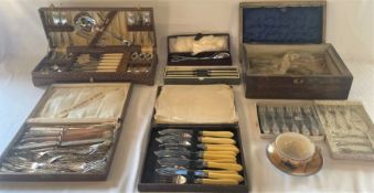 Selection of cutlery, including WM.A. Rogers knives and forks, John Batt & Co Ltd Park Plate Works