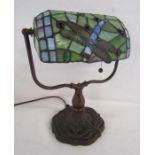 Tiffany style desk lamp with dragonfly design (needs bolt - not tested)