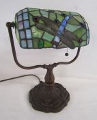 Tiffany style desk lamp with dragonfly design (needs bolt - not tested)