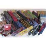Collection of approx. 40 ties also cravat and scarves includes Harrods