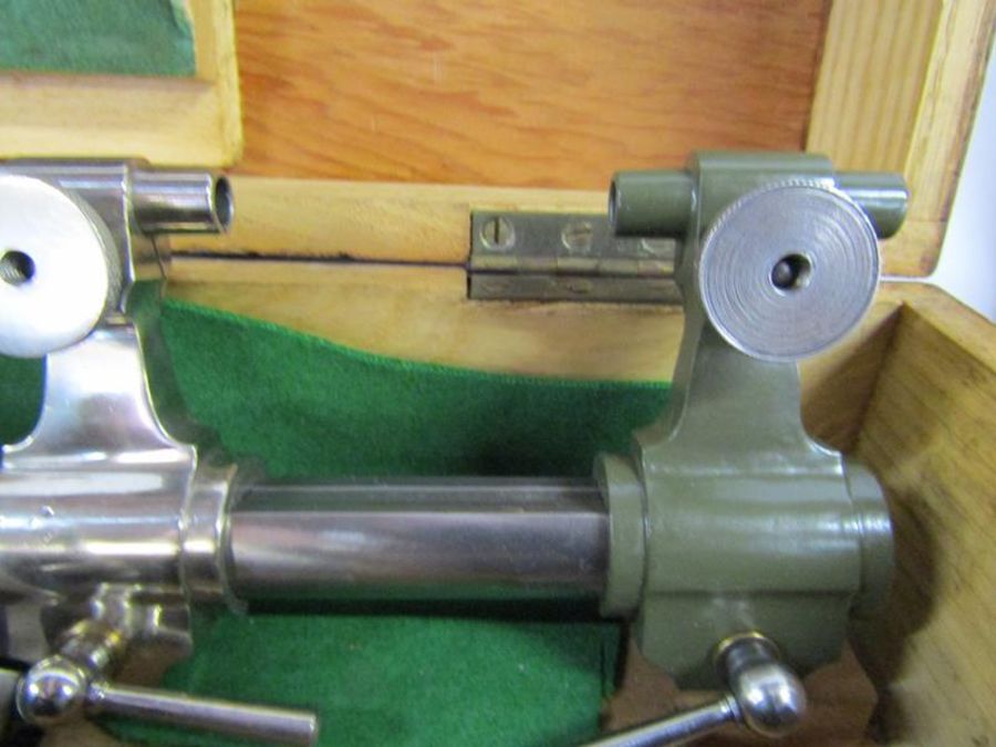 Collection of watchmakers items includes Mercer gauge, BTM green lathe, optical measuring - Image 8 of 14