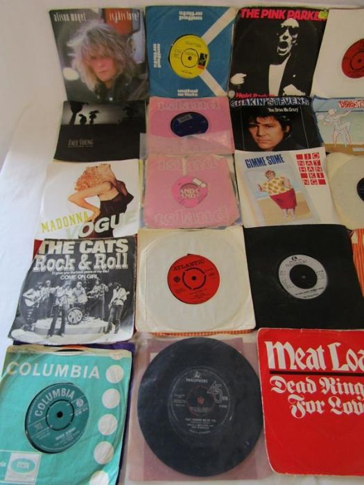 Collection of 7" vinyl 45's records - includes The Rolling Stones I can't Get No Satisfaction F - Image 12 of 19