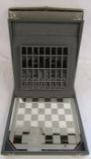 Swarovski cased crystal chess set with board