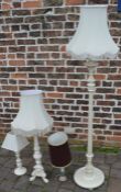 3 table lamps and a standard lamp