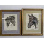 Halcyon Weir framed chalk drawings - 2232 Lemberg approx. 53.5cm x 43cm and 4965 Invader approx.