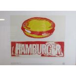 Andy Warhol lithographic print entitled 'Hamburger' published by Neues New York in association