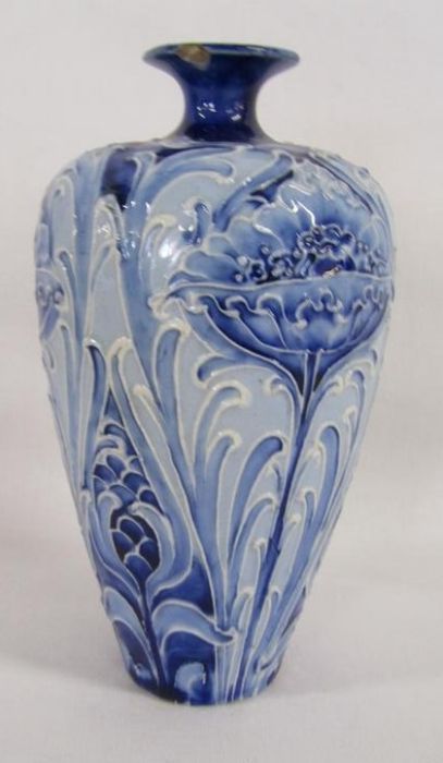 William Moorcroft for James Macintyre & Co Ltd florian ware baluster vase (Rd 326471)  with blue