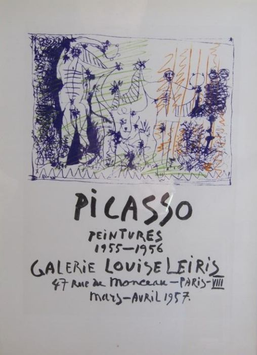 Pablo Picasso lithographic print 'Pientures' Galerie Louise Leiris 1957 published in 1959