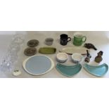 Various ceramics including Poole plates, birds etc, Wedgwood Summer Sky plate and other ceramics and