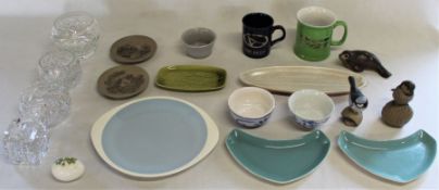 Various ceramics including Poole plates, birds etc, Wedgwood Summer Sky plate and other ceramics and
