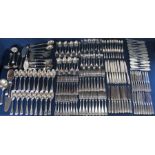 Extensive set of French silver flatware with makers mark for T Fres (Tetard Freres) Paris, with
