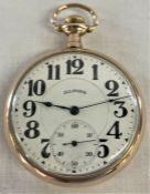 60 hour 21 jewels 'Bunn Special' Illinois Watch Co. Springfield, glass back pocket watch - serial