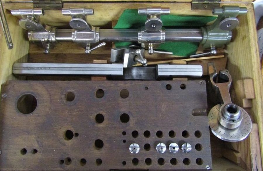 Collection of watchmakers items includes Mercer gauge, BTM green lathe, optical measuring - Image 7 of 14