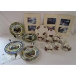 Royal Vale 7978 part tea service, 3x mounted train prints and Coalport Country Branch Lines