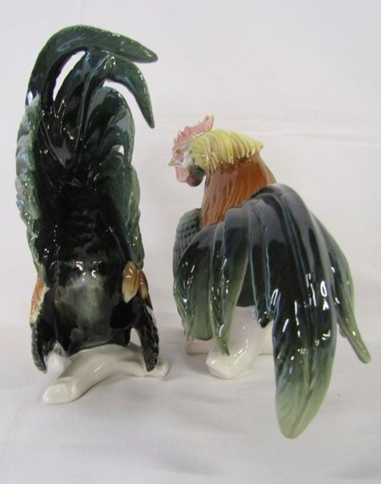 Karl Ens cockerel figurines marked 750 to base slight damage to the beak and crown of one and to the - Image 5 of 8
