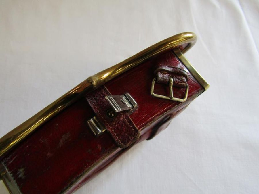 20th Century Austrian full dress pouch with red leather interior and decorated brass panels to the - Image 7 of 11