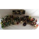Collection of alcoholic miniatures includes Ballantines, Bols, Ramboise, Jack Daniels, Honeymoon