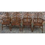 4 good quality reproduction Windsor chairs with crinoline stretchers