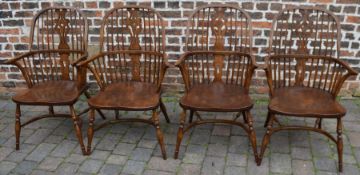 4 good quality reproduction Windsor chairs with crinoline stretchers
