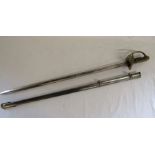 Piquet weight officers sword with proof slug ('PROVED T') with patterned VR and crown blade and