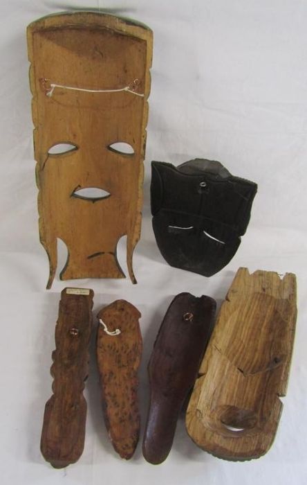 Pair of Dutch clogs and selection of African tribal masks - Image 6 of 6