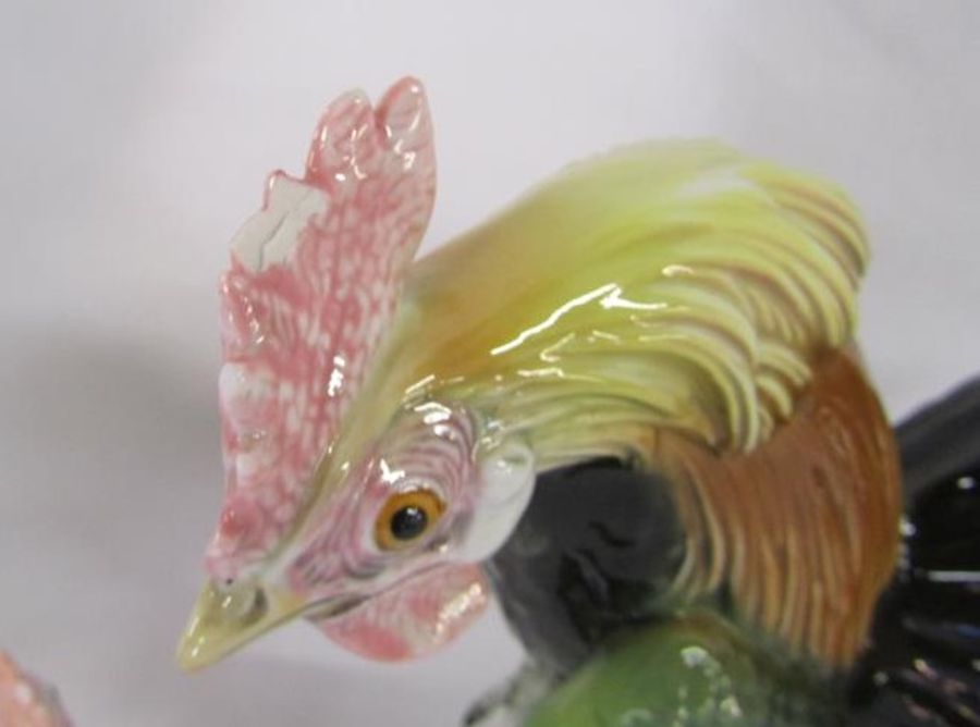 Karl Ens cockerel figurines marked 750 to base slight damage to the beak and crown of one and to the - Image 3 of 8