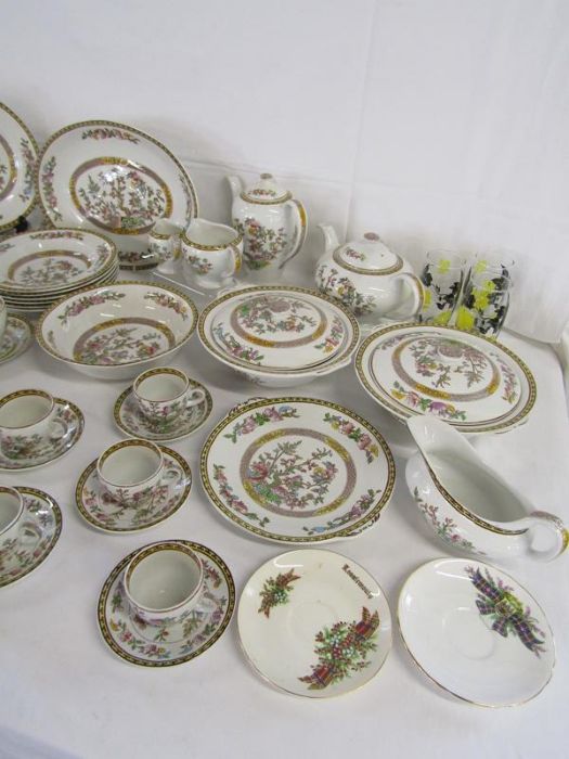 Collection of Washington Indian Tree dinner ware, rose decorated trios, etc - Image 5 of 5